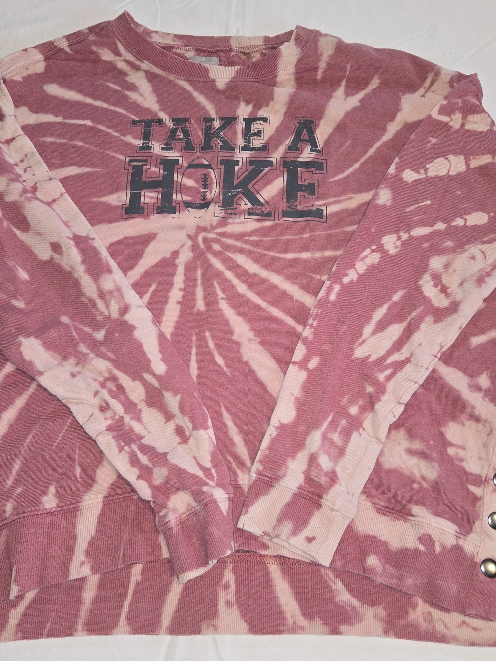 Kickoff Shop Take A Hike Football Sweatshirt Size XL Snap Side Tie Dye Swirl NFL